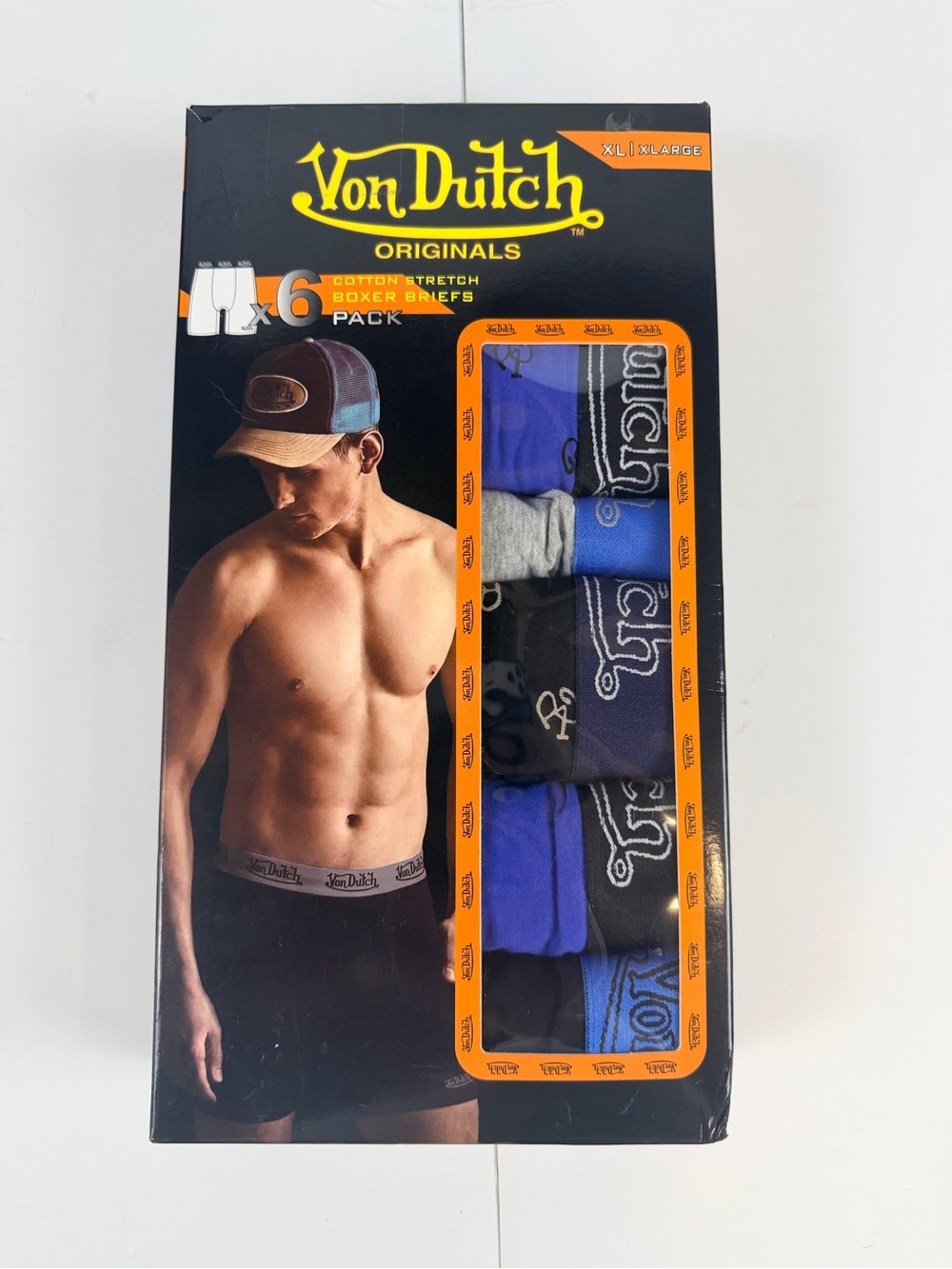 Von Dutch 6-Pack Boxer Briefs - Blue, Black, Gray NWT